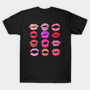 Pop art lips - Vintage Colourful lipstick stains - Diversity of beauty - Girl power T-Shirt